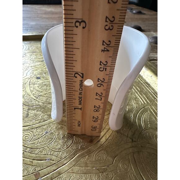 White Tory Burch Acrylic Cuff Bracelet logo lucite wide small - Picture 3 of 16